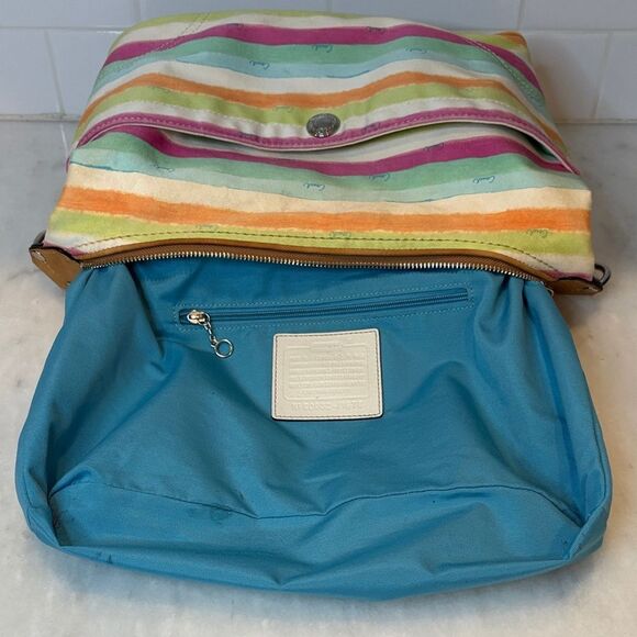Coach Y2K Hampton Pastels Watercolor Stripe Hobo Shoulder Bag - Picture 12 of 16